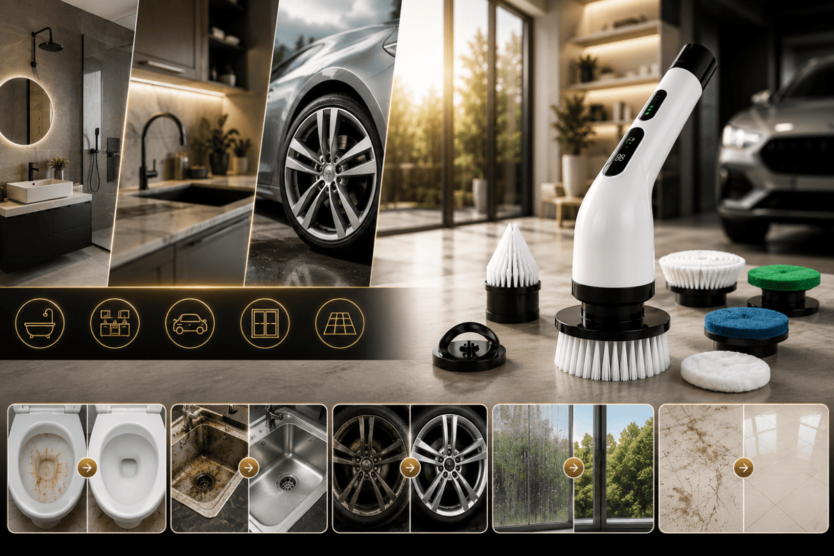 Perie electrică rotativă pentru curățenie 9 în 1