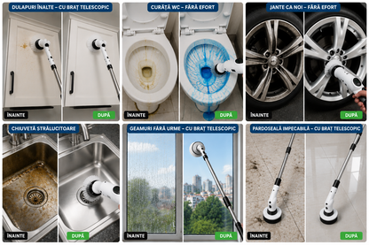 Perie electrică rotativă pentru curățenie 9 în 1