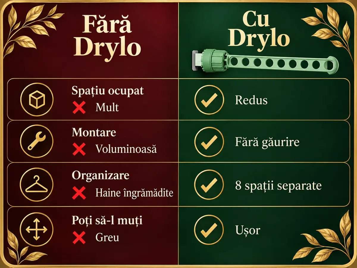 Dyplo – Uscator Portabil de Haine, Fără Gaurire